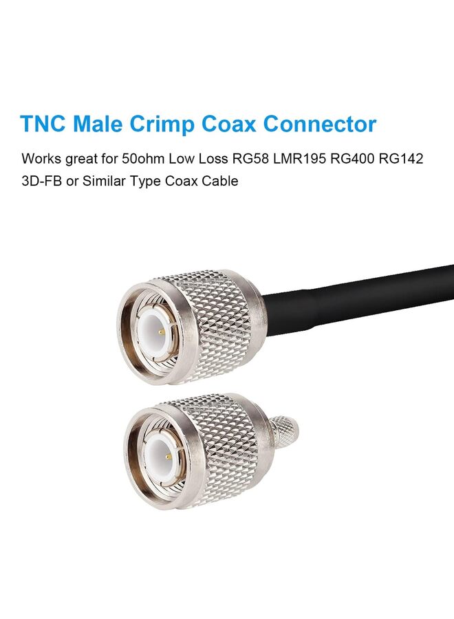 LAMAY 10PCS TNC Male Connector, TNC Male Plug Crimp Connector for RG58/RG142/RG400/LMR195/KSR195/3D-FB Cable (Size : TNC-J-3) - Image 4